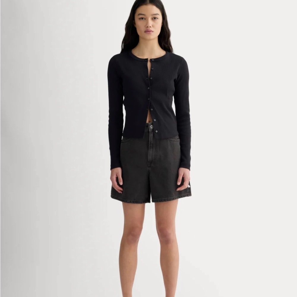 Everlane The A-Line Denim Short | Washed Black